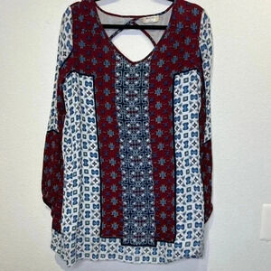Altar'd StateTop Tunic size Large RedWhiteBlue Gypsy